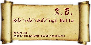 Köröskényi Bella névjegykártya